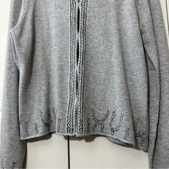 Willi Smith Cardigan Silk Cashmere Rabbit Hair Knit Accent Womens Size Large - Picture 2 of 8